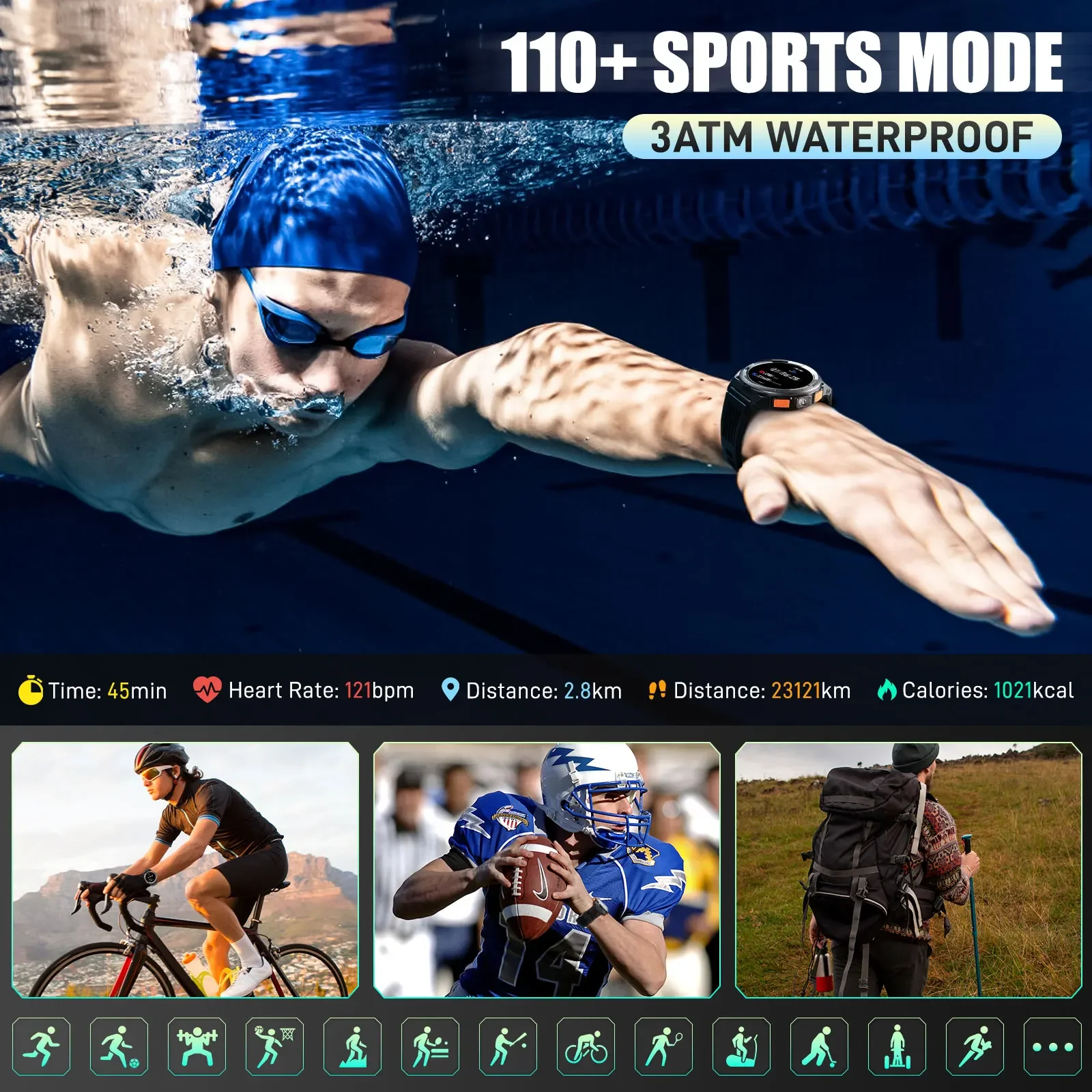 EIGIIS Smart Watch KE5 2024 3A - đánh giá và giá Outdoor Sport Smart Watch