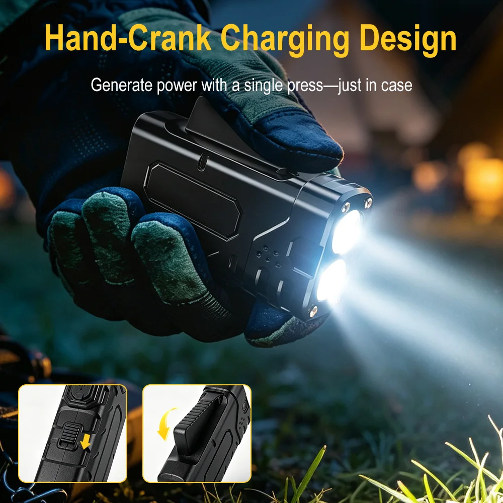 BORUIiT Hand Crank EDC LED Fla - đánh giá và giá Outdoor Sport Activity