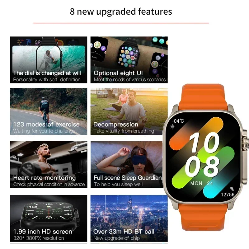 New Series 9 Watch PK HK8 PRO  - đánh giá và giá Outdoor Sport Smart Watch